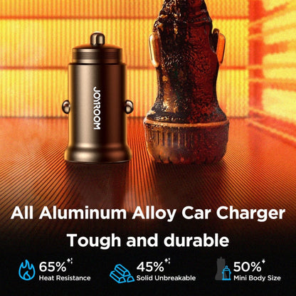 JOYROOM JR-CCN06 30W Dual PD Type-C Mini Metal Car Charger(Black)