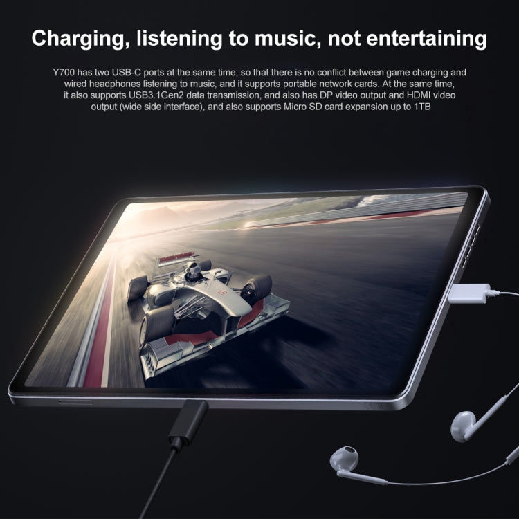 Lenovo LEGION Y700 2023 8.8 inch WiFi Gaming Tablet, 12GB+256GB, Android 13, Qualcomm Snapdragon 8+ Gen1 Octa Core(Titanium Color)