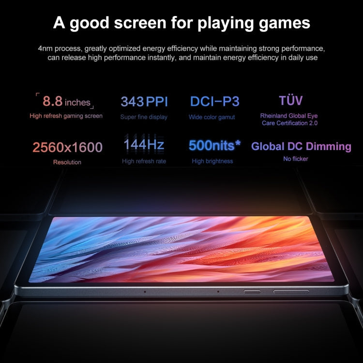 Lenovo LEGION Y700 2023 8.8 inch WiFi Gaming Tablet, 16GB+512GB, Android 13, Qualcomm Snapdragon 8+ Gen1 Octa Core(Glacier Blue)
