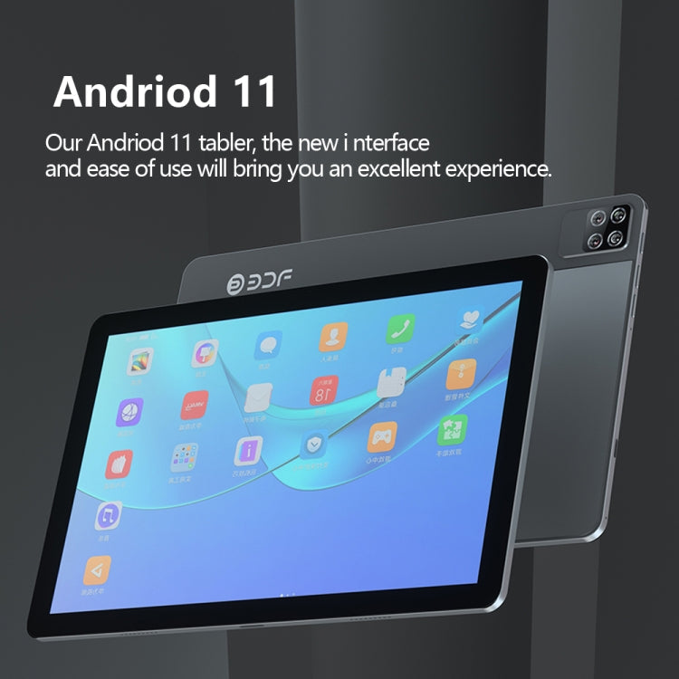 BDF P40 Tablette PC 4G LTE 10,1 pouces, 8 Go + 128 Go, Android 11 MTK6755 Octa Core, Double SIM, Prise UE (Bleu)
