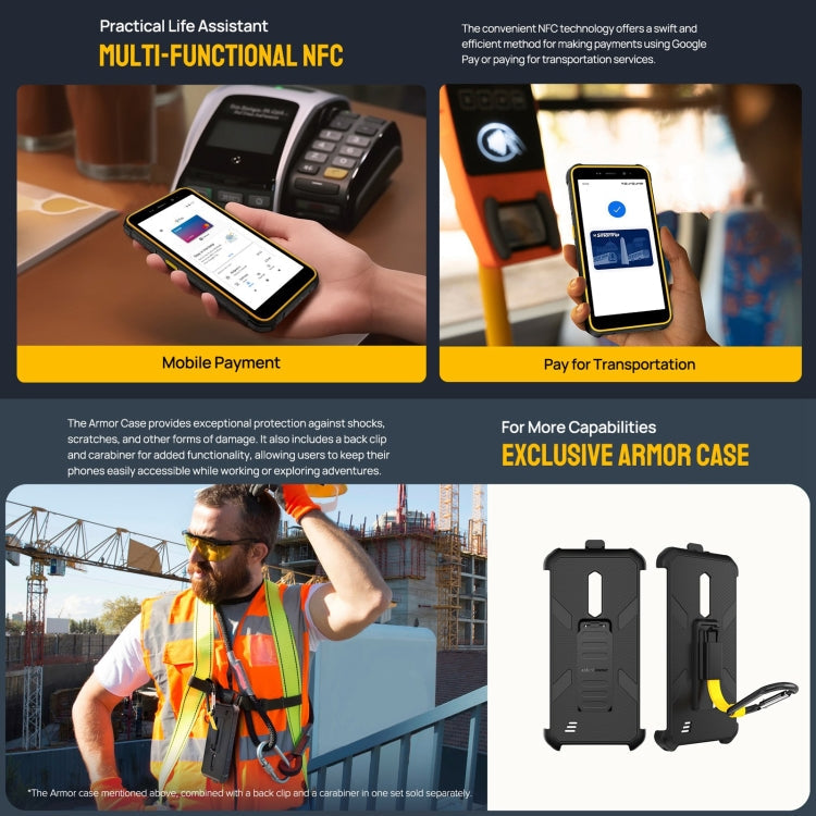 [Entrepôt de Hong Kong] Ulefone Armor X12 Pro, 4 Go+64 Go, téléphone robuste IP68/IP69K, écran 5,45 pouces Android 15 MediaTek Helio G36 Octa Core, Réseau : 4G, NFC (certains Orange)