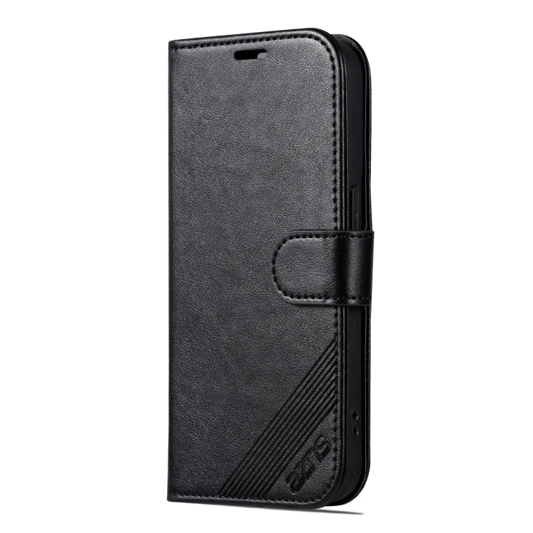 For iPhone 16 Pro Max AZNS Sheepskin Texture Flip Leather Phone Case(Black)
