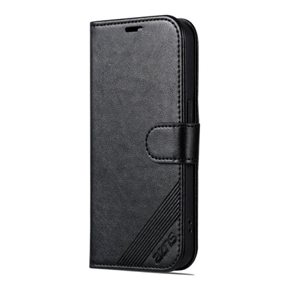 For iPhone 16 Pro Max AZNS Sheepskin Texture Flip Leather Phone Case(Black)