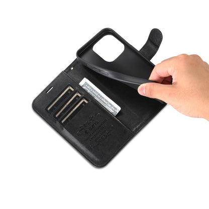 For iPhone 16 Pro Max AZNS Sheepskin Texture Flip Leather Phone Case(Black)