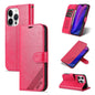 Pour iPhone 16 Pro Max AZNS Étui de téléphone en cuir à rabat texture peau de mouton (rouge)