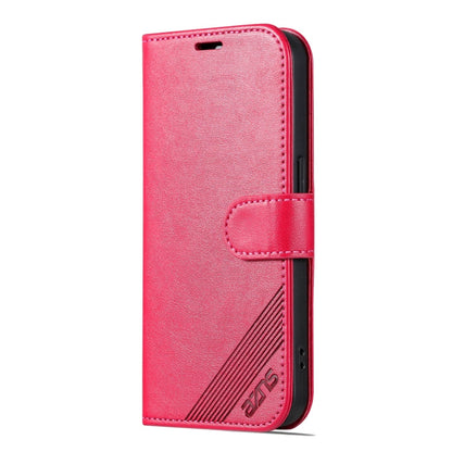 Pour iPhone 16 Pro Max AZNS Étui de téléphone en cuir à rabat texture peau de mouton (rouge)