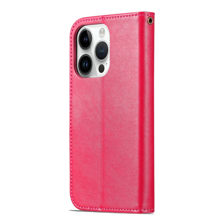 Pour iPhone 16 Pro Max AZNS Étui de téléphone en cuir à rabat texture peau de mouton (rouge)