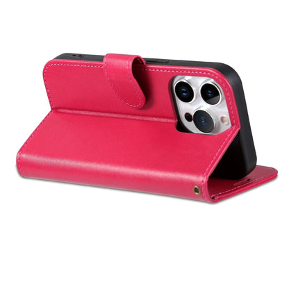Pour iPhone 16 Pro Max AZNS Étui de téléphone en cuir à rabat texture peau de mouton (rouge)