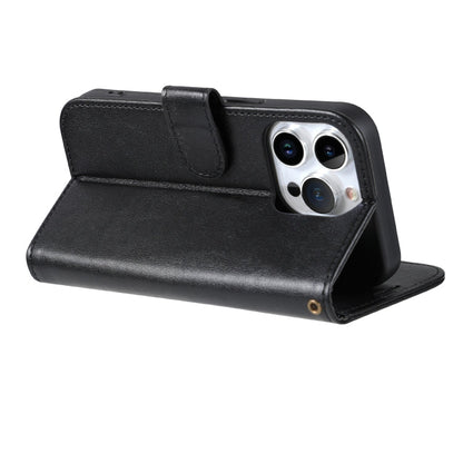 For iPhone 16 Pro AZNS Sheepskin Texture Flip Leather Phone Case(Black)