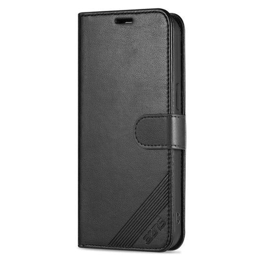 For iPhone 17e / 16e AZNS Sheepskin Texture Flip Leather Phone Case(Black)