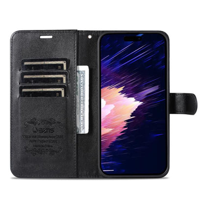 For iPhone 17e / 16e AZNS Sheepskin Texture Flip Leather Phone Case(Black)