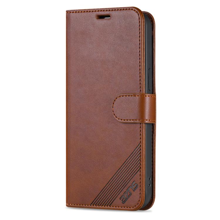 For iPhone 17e / 16e AZNS Sheepskin Texture Flip Leather Phone Case(Brown)