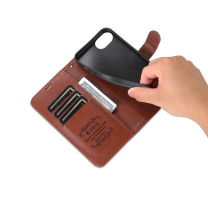 For iPhone 17e / 16e AZNS Sheepskin Texture Flip Leather Phone Case(Brown)
