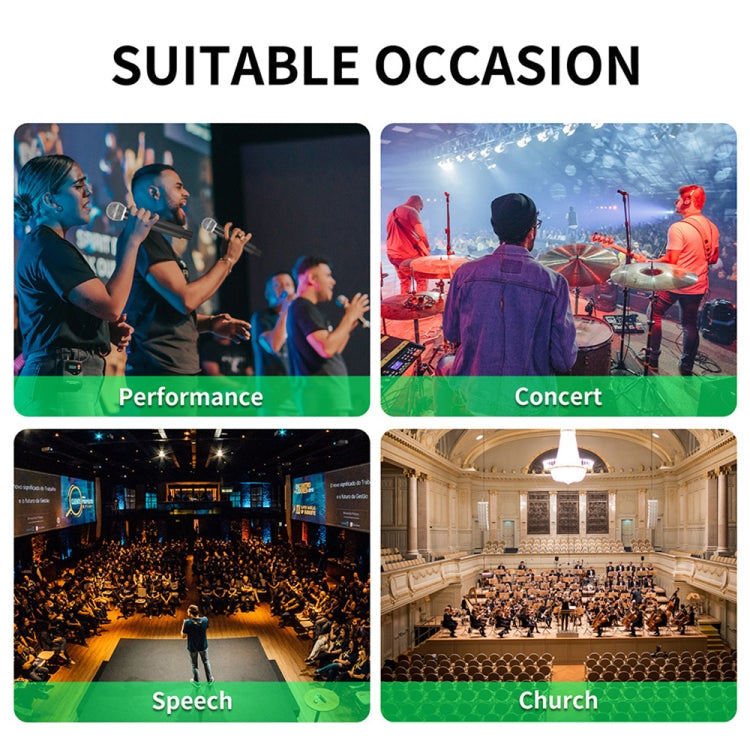 XTUGA SEM100 Professional Wireless In Ear Monitor System 2 BodyPacks(EU Plug)