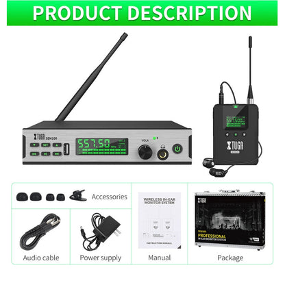XTUGA SEM100 Professional Wireless In Ear Monitor System 1 BodyPacks(AU Plug)