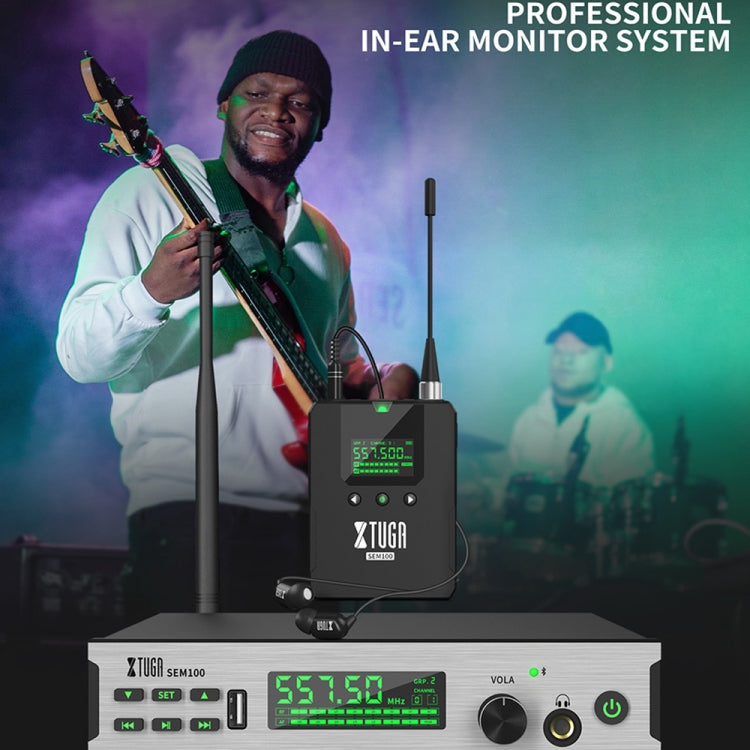 XTUGA SEM100 Professional Wireless In Ear Monitor System 1 BodyPacks(EU Plug)