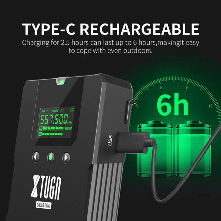 XTUGA SEM100 Professional Wireless In Ear Monitor System 2 BodyPacks(US Plug)