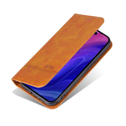 For iPhone 16 Pro AZNS Magnetic Calf Texture Flip Leather Phone Case(Light Brown)