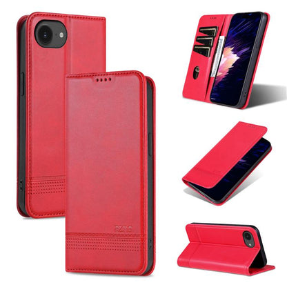 For iPhone 17e / 16e AZNS Magnetic Calf Texture Flip Leather Phone Case(Red)