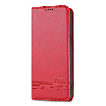 For iPhone 17e / 16e AZNS Magnetic Calf Texture Flip Leather Phone Case(Red)