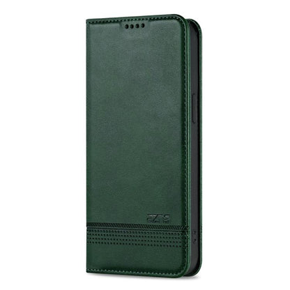 For iPhone 17e / 16e AZNS Magnetic Calf Texture Flip Leather Phone Case(Dark Green)