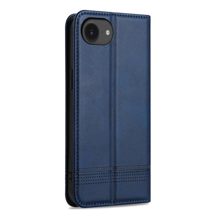 For iPhone 17e / 16e AZNS Magnetic Calf Texture Flip Leather Phone Case(Dark Blue)