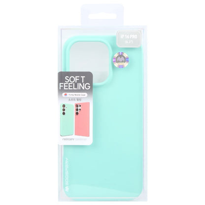 Pour iPhone 16 Pro Max GOOSPERY SOFT FEELING Coque Souple en TPU Liquide (Vert Menthe)