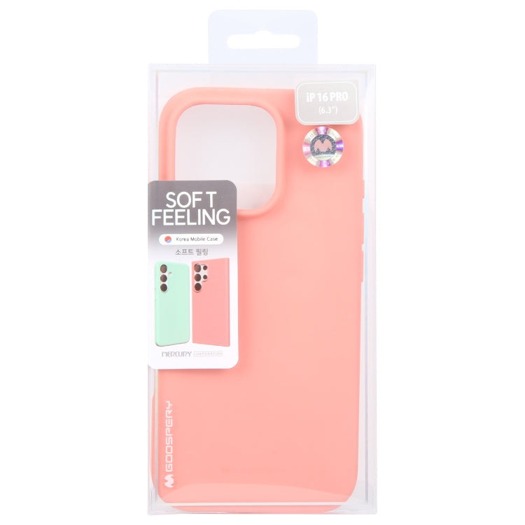 For iPhone 16 Pro GOOSPERY SOFT FEELING Liquid TPU Soft Phone Case(Pink)