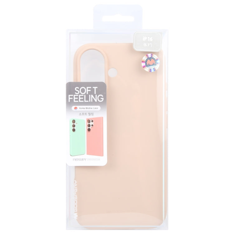 For iPhone 16 Plus GOOSPERY SOFT FEELING Liquid TPU Soft Phone Case(Apricot)