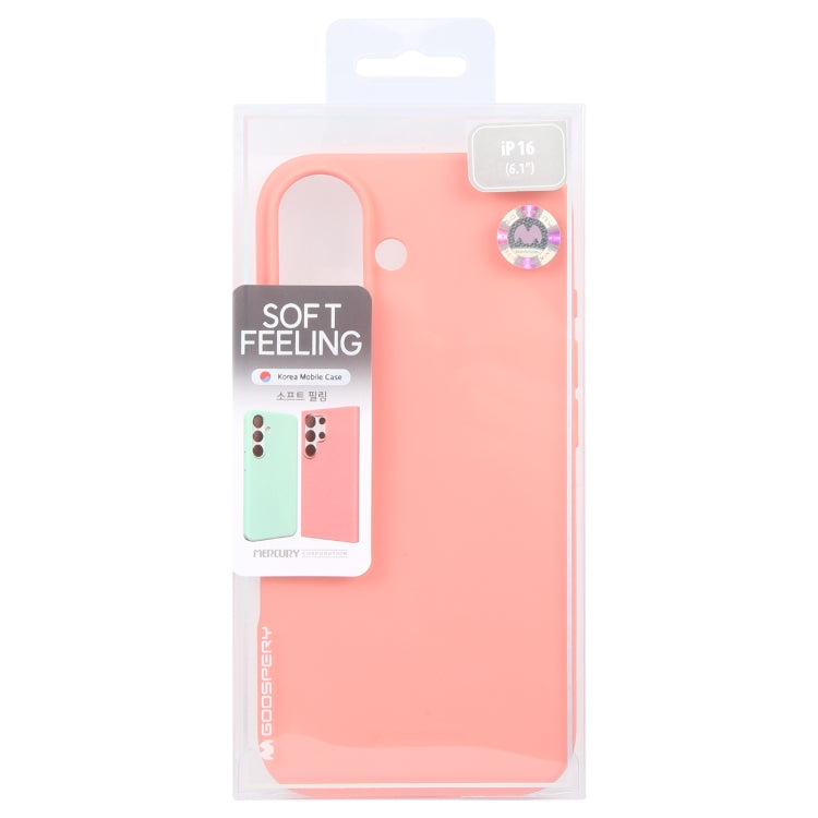 For iPhone 16 Plus GOOSPERY SOFT FEELING Liquid TPU Soft Phone Case(Pink)