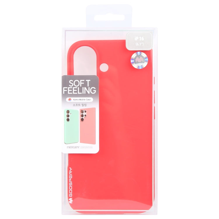For iPhone 16 GOOSPERY SOFT FEELING Liquid TPU Soft Phone Case(Red)