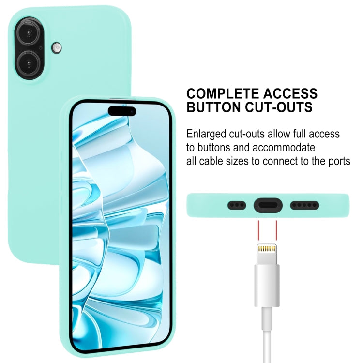 For iPhone 16 GOOSPERY SOFT FEELING Liquid TPU Soft Phone Case(Mint Green)