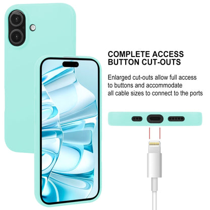 For iPhone 16 GOOSPERY SOFT FEELING Liquid TPU Soft Phone Case(Mint Green)