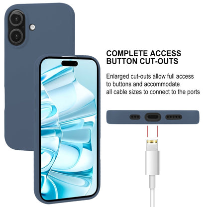 For iPhone 16 GOOSPERY SOFT FEELING Liquid TPU Soft Phone Case(Dark Blue)