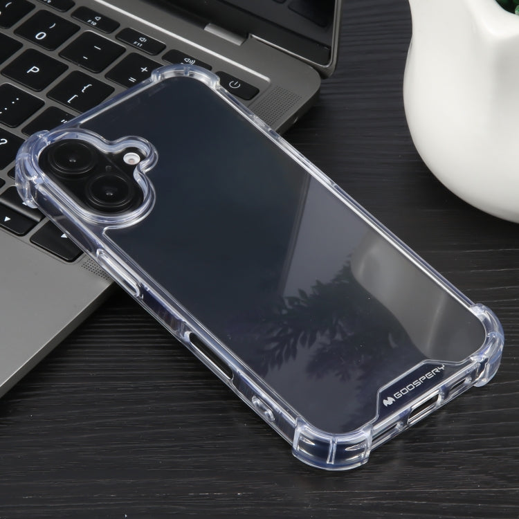 Pour iPhone 16 Coque de Téléphone en TPU Antichoc à Quatre Coins MERCURY GOOSPERY SUPER (Transparente)