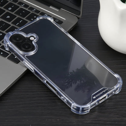 Pour iPhone 16 Coque de Téléphone en TPU Antichoc à Quatre Coins MERCURY GOOSPERY SUPER (Transparente)