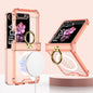 For Samsung Galaxy Z Flip6 / Flip7 FE GKK MagSafe Airbag Hinge Shockproof Phone Case with Ring Holder(Orange)