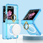 For Samsung Galaxy Z Flip6 / Flip7 FE GKK MagSafe Airbag Hinge Shockproof Phone Case with Ring Holder(Blue)