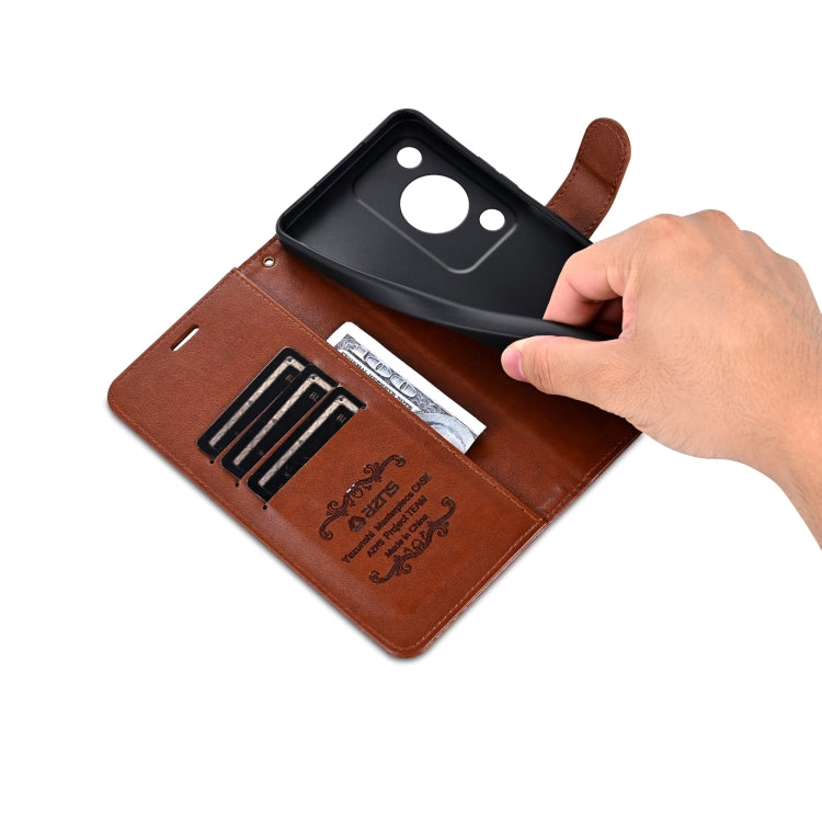 For Huawei Enjoy 70 AZNS Sheepskin Texture Flip Leather Phone Case(Brown)