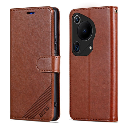 For Huawei Pura 70 Ultra AZNS Sheepskin Texture Flip Leather Phone Case(Brown)