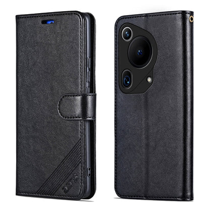 For Huawei Pura 70 Ultra AZNS Sheepskin Texture Flip Leather Phone Case(Black)