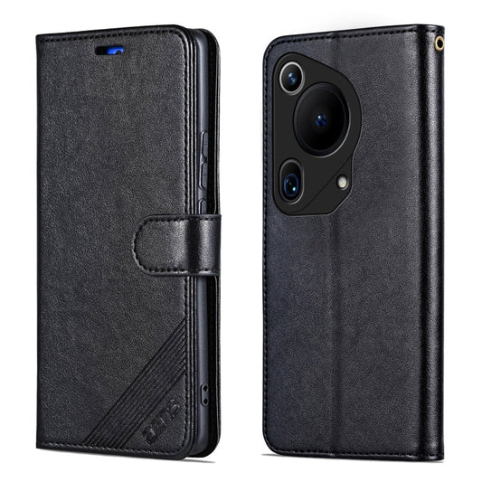 For Huawei Pura 70 Ultra AZNS Sheepskin Texture Flip Leather Phone Case(Black)