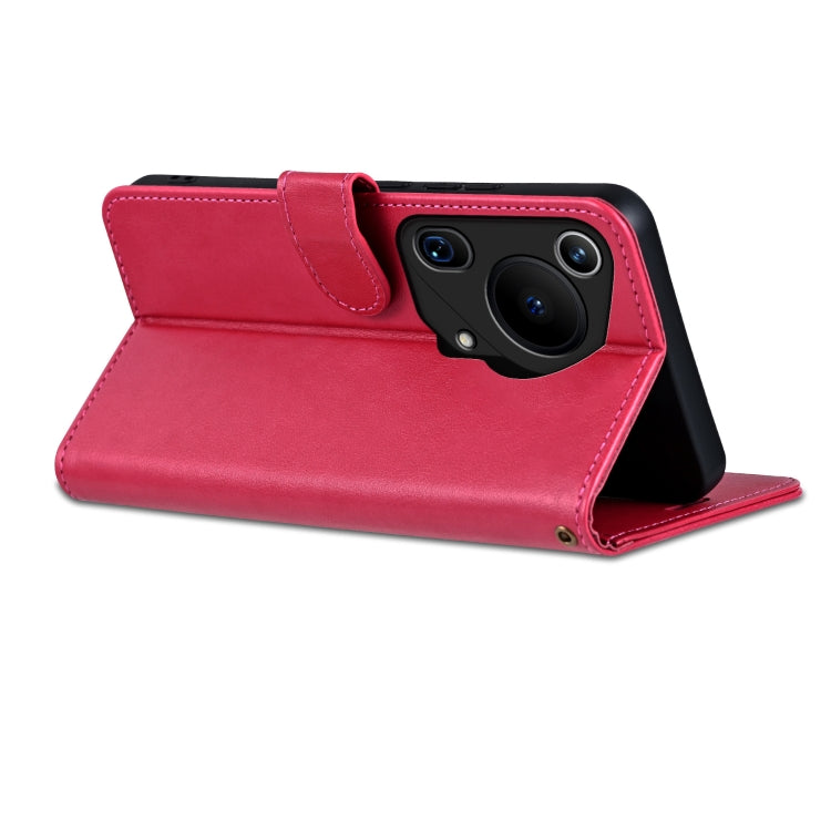 Pour la coque de téléphone en cuir à rabat texturé en peau de mouton AZNS Huawei Pura 70 Ultra (rouge)