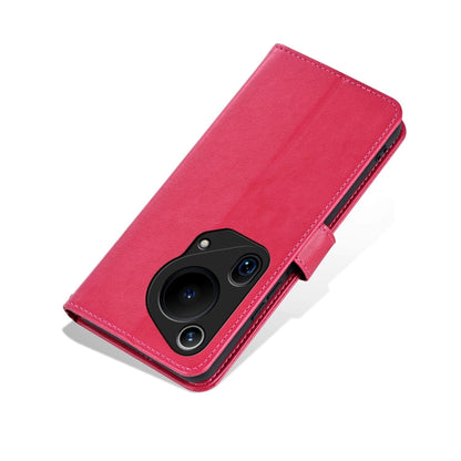 Pour la coque de téléphone en cuir à rabat texturé en peau de mouton AZNS Huawei Pura 70 Ultra (rouge)