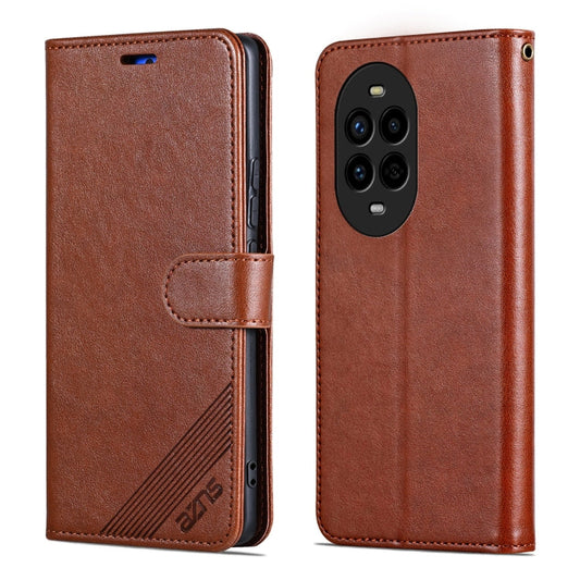 Pour Huawei nova13 Pro AZNS Étui portefeuille en cuir texturé en peau de mouton (marron)