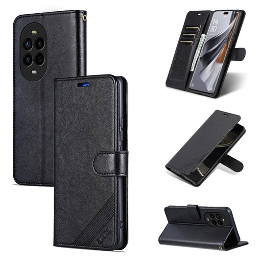 Pour Huawei nova13 Pro AZNS Étui portefeuille en cuir texturé en peau de mouton (Noir)