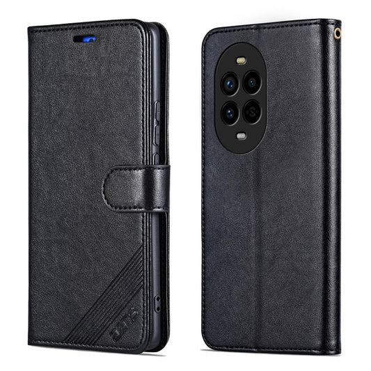 Pour Huawei nova13 Pro AZNS Étui portefeuille en cuir texturé en peau de mouton (Noir)