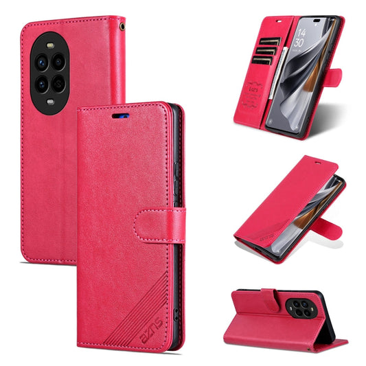 Pour Huawei nova13 Pro AZNS Étui portefeuille en cuir texturé en peau de mouton (rouge)