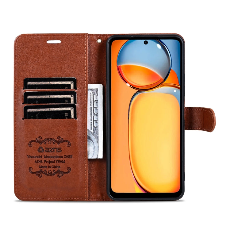 For Huawei Mate 70 AZNS Sheepskin Texture Flip Leather Phone Case(Brown)