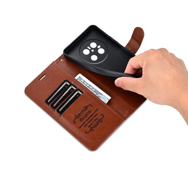 For Huawei Mate 70 AZNS Sheepskin Texture Flip Leather Phone Case(Brown)